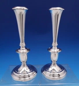 Old Maryland Plain by Kirk Sterling Silver Candlestick Pair #6 8 3/4" (#8108) - Picture 1 of 12