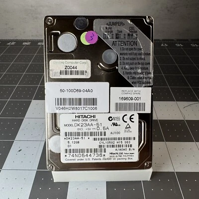 HITACHI DK23AA-51 5.12GB 2.5" IDE ATA LAPTOP HARD DRIVE HHD VINTAGE TESTED - Image 1 of 4