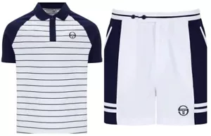 Sergio Tacchini Sandro Poloshirt & SuperMK2 Shorts Outfit - McEnroe - weiß/blau - Bild 1 von 5