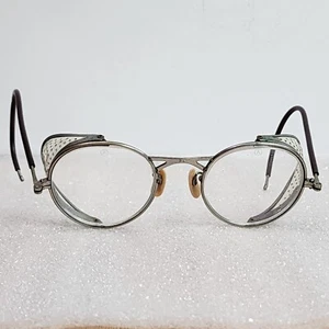Vintage AMERICAN OPTICAL Safety Goggles Glasses Clear Lens Folding Side Guards - Picture 1 of 19
