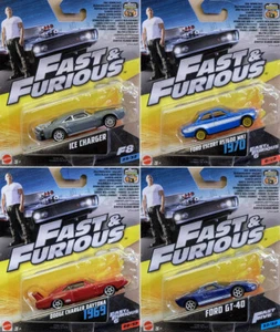Fast & Furious Set 4 Modelli Auto Dodge Charger Ford GT Escort 1:55 Mattel FCF35 - Foto 1 di 2