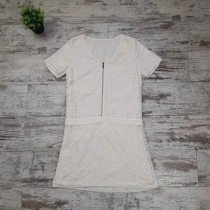 Sézane x La Redoute Ruffled Designer White Dress Lace Cotton Size 40 - Picture 1 of 7