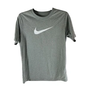 Nike The Nike Tee Boys Dri-FIT Swoosh T-Shirt Short Sleeve Gray XL - Picture 1 of 5