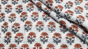 100 % Baumwolle indische Batik Ikat Handblock bedruckt Kleid Material Handwerk Stoff - Bild 1 von 7