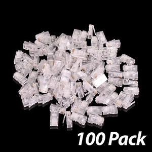 100pcs RJ45 8P8C CAT5 CAT5e Modular Plug Network Cable Lan Connector End - Picture 1 of 6
