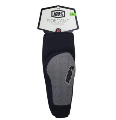 Protectores de codo 100 % Ridecamp para bicicleta de montaña grandes (par) negros/grises MTB BMX almohadillas Foto 1 de 4