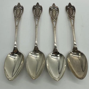 Lotto antichi cucchiaini RLB argento sterling Monticello ore 5 con monogramma 1908 - Foto 1 di 9