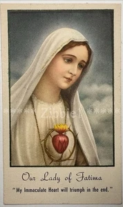 Oración diaria de Nuestra Señora de Fátima por la pureza, tarjeta de oración devocional sagrada de colección. - Imagen 1 de 2