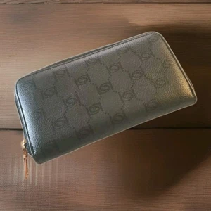 bebe Continental Ziparound Wallet Black Multi Section Black Logo - Picture 1 of 12