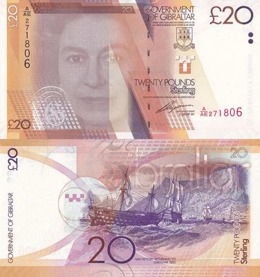 Gibraltar 20 Pounds Sterling 2011 P 37 UNC - Image 1 of 3