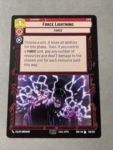 Force Lightning LEGENDARY 138 - Star Wars Unlimited: Spark of Rebellion NM - Picture 1 of 2