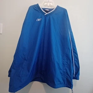 Vintage 90’s Reebok Men’s Blue V Neck Windbreaker Pullover Size 2XL Y2K - Picture 1 of 6
