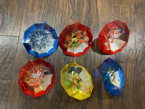 6 VTG  Jewel Brite Jewelbrite Decagon Diorama Plastic Reflecter Ornaments MCM - Picture 1 of 15