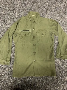 US Military Green Shirt Sateen OG 107 DSA 100-70-C-1598 15 1/2 X 31 Vietnam - Picture 1 of 20