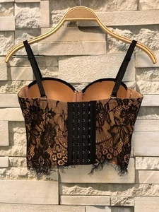 Reggiseno bustier bralette corsetto crop top spalline spaghetti sexy donna floreale pizzo canotta - Foto 1 di 8