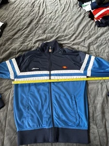 ellesse tracksuit top small Retro Vintage Blue White 90s Old School Jacket - Picture 1 of 6