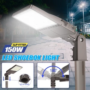 150W LED Parking Lot Light with Photocell Commercial Shoebox Pole Lights 22500lm - Picture 1 of 12