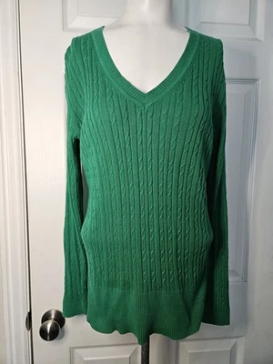 Suéter acanalado cuello en V Tommy Hilfiger para mujer talla grande  Foto 1 de 4