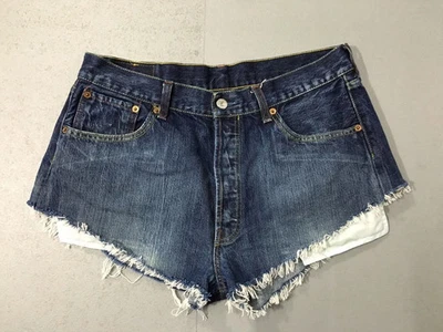 Womens Levi 501 Reworked Denim Hotpants/Shorts - W34 - Navy - Great Condition - Image 1 of 3