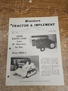 Miniature Tractor & Implement Magazine Jan 1983 John-Deere-Lanze W. Germany - Picture 1 of 4