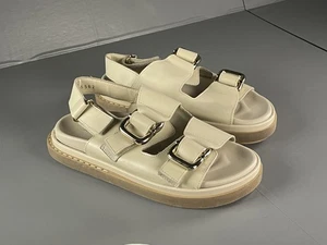 Alohas Harper Cream Sandals Womens Size 6 Leather Platform Buckle EU 36 - Picture 1 of 7