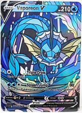 Custom Stained Glass Pokemon Vaporeon Anime Game Collectible Card Holo ACG/TCG