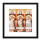 Cusco School Enthroned Trinity As Three Identical Figures Framed Wall Art 8X8 In