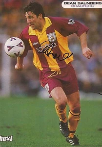 BRADFORD: DEAN SAUNDERS SIGNED A4 (12x8) MAGAZINE PICTURE+COA - Picture 1 of 1