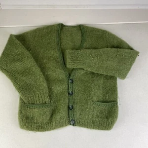 Der ultimative echte vintage grüner ""Kurt Cobain"" Grunge Mohair Pullover - 60+ Jahre alt- - Bild 1 von 12