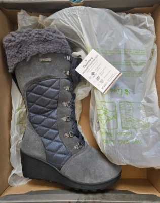 BOTA DE CUÑA BEARPAW Destiny Sherpa/Gamuza/Acolchada Impermeable Plataforma Alta 2330W Foto 1 de 4