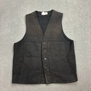 CC Filson Vest Adult Medium Black Mackinaw Waistcoat Style 20 Size 44 Wool Men* - Picture 1 of 10