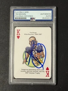 Tarjeta de fútbol americano firmada por Tim Brown autógrafo Notre Dame Heroes Deck PSA Slab - Imagen 1 de 2