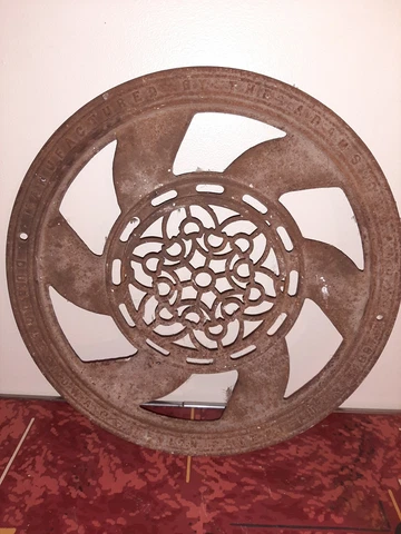 Patent 1897 Stamped Cast Iron Stove Pipe Heat Register Vent Adams Co. Dubuque IA Cover