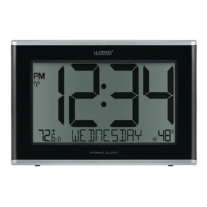 Extra-Large Atomic Digital Clock with Indoor Temperature and Humidity - Picture 1 of 8