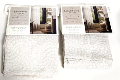 1 par de paneles de cortina Farrah impresos con filtro de luz 54 x 84 umbral blanco roto Foto 1 de 4