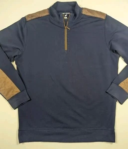 Suéter Horn Legend 1/4 Cremallera Supima Brazo/Hombro Almohadillas Azul Simulado Para Hombre Mediano - Imagen 1 de 9