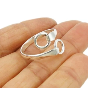 Anillo tack ecuestre de plata esterlina 925 maciza caballo Snafflebit joyería - Imagen 1 de 6