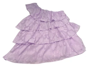 ARULA Women Mini Dress Layers One Shoulder Sz 12 Lavender Event Frilly 48-6 - Picture 1 of 11