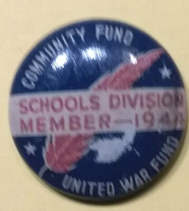 (pasteelers1)Fondo Comunitario - Fondo Guerra Unita Membro Divisione Scuola 1944 Spilla - Foto 1 di 2