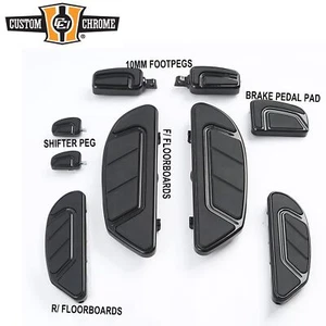 Gloss Black Footboard Floorboard Brake Pedal Shifter Peg Fit For Harley Touring - Bild 1 von 5