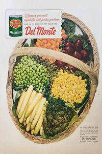 1947 Del Monte ortaggi in scatola pubblicità vintage quando vuoi bontà giardino - Foto 1 di 1