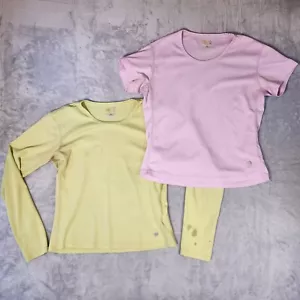 Mountain Hardwear Shirts Womens Medium Yellow Pink Hiking Gorpcore Lots Of 2 - Picture 1 of 16