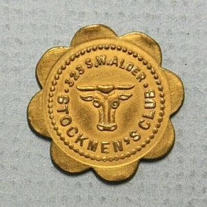 Portland Oregon Stockmen's Club 323 South Walder 5c Handel Messing 21mm Medaille - Bild 1 von 2