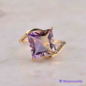 14K Real Gold Natural  AAA  Amethyst Gemstone Ring For Woman's Gift For Mother.