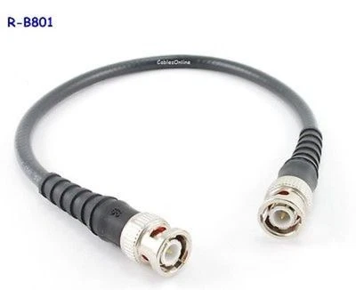 1ft BNC RG8/U Mini 50-Ohm Coax Male/Male Premium Quality Antenna Cable, R-B801 - Image 1 of 4