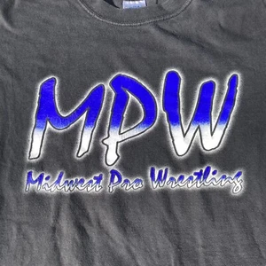 Vintage Midwest Pro Wrestling Shirt Mpw Minnesota Medium Faded Black Distressed - Bild 1 von 5