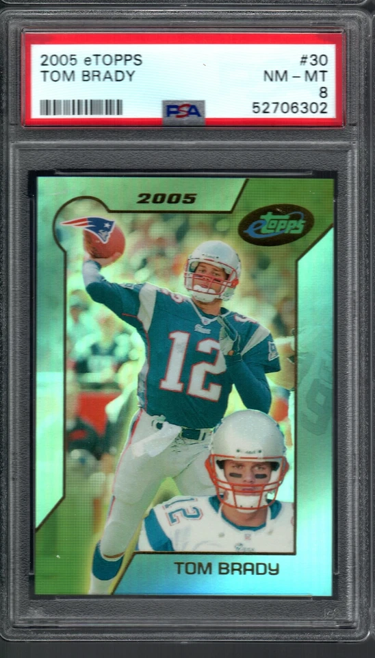 TOM BRADY 2005 eTopps #30 Graded PSA 8 NM-MT New England Patriots NFL HOF /1200 - Image 1 of 1
