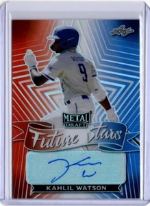 KAHLIL WATSON 2021 Leaf Metal Baseball Red White & Blue FUTURE STARS AUTO 9/10 - Picture 1 of 3