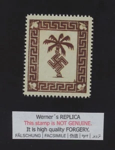 FORGERY - Werner's REPLICA of GERMANY, 1943 Feldpost TUNIS palm stamp - Afbeelding 1 van 1