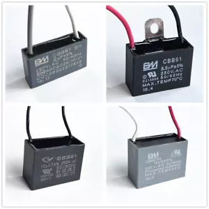 CBB61 250V 2-Wire AC Capacitor 1-30UF, Marine Grade w/Adhesive - Picture 1 of 64